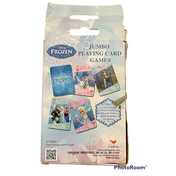 Disney FROZEN PLAYING CARDS Anna & Elsa JUMBO  Kids Childrens Card Game Deck 54 - Picture 2 of 12